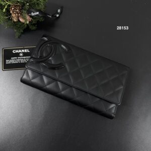 CHANEL 經典康鵬黑長夾(28153)