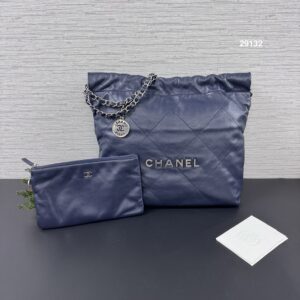 Chanel 22BAG小號海軍藍銀(29132)