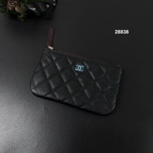 CHANEL  全新黑金荔一字零錢包(28838)