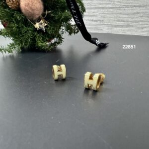 HERMES  Mini Pop H氣泡綠金耳環(22851)