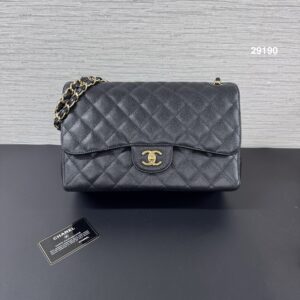 Chanel 經典CFJumbo荔枝黑金(29190)