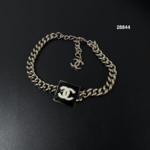CHANEL 雙 C 黑白琺瑯方塊粗鍊CHOKER(28844)