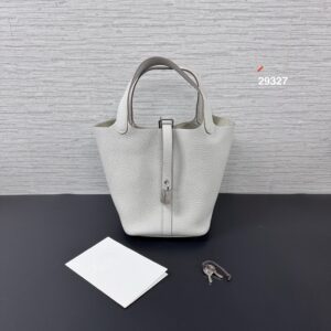 HERMES PICOTIN18 珍珠灰銀(29327)