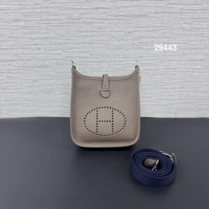 HERMES mini evelyne象灰銀(29443)