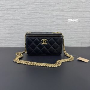Chanel 金柱長盒子黑金(29442)