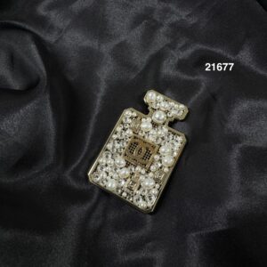 Chanel N°5 香水瓶造型水鑽珍珠胸針(21677)