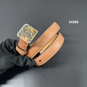 LOEWE 全新Anagram 鏤空金屬釦真皮皮帶(24269)