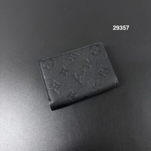 LOUIS VUITTON Cléa 黑壓紋對折零錢短夾(28357)