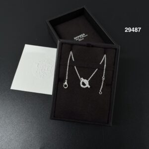 HERMES 全新小Ｑ滿鑽項鏈(29487)