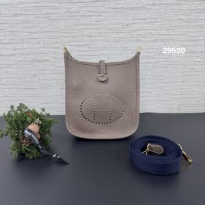 HERMES mini evelyne象灰金(29520)